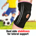 thumbnail image 3 of Adjustable Knee Brace with Stabilizers - Knee Support for Pain Relief, Meniscus Tear, Arthritis & Injury | Breathable, One Size (Black/Pink), 3 of 14
