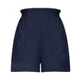 thumbnail image 5 of Tnhcen Women's High-Waisted Elastic Cargo Shorts with Ruffled Waist – Loose Fit Casual Shorts with Pockets Stretchy Waistband Comfortable Solid Shorts for Women S-2XL, 5 of 9