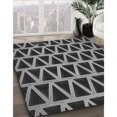 thumbnail image 3 of Ahgly Company Machine Washable Indoor Round Transitional Charcoal Black Area Rugs, 6' Round, 3 of 7
