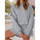 thumbnail image 4 of Conjuntos de Dos Piezas para Mujer, Otoño 2025, con Mangas Murciélago Extragrandes, Top y Pantalones Cortos Informales, Chándal. Gris L, 4 of 10