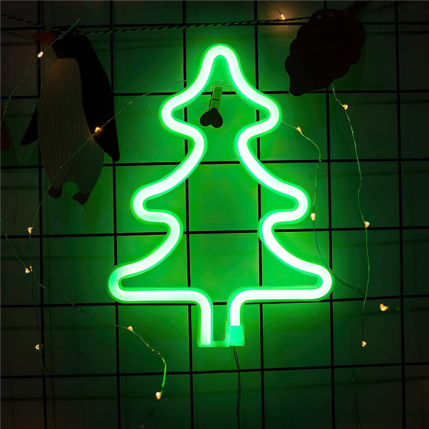 Neon Lights Christmas Tree for Wall Decor LED Light for Holiday Kids