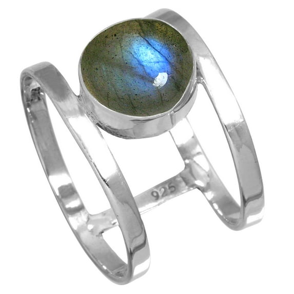 Natural Labradorite Women Jewelry 925 Sterling Silver Ring
