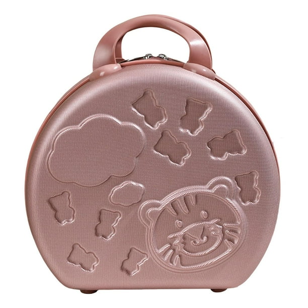 Estuche rígido para cosméticos de 14 pulgadas, pequeño soporte para brochas de maquillaje de viaje. Oro rosa