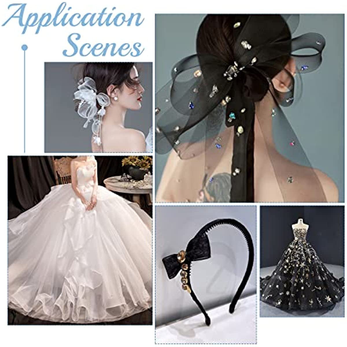 5 yard STIFF White Polyester Horsehair Trim Braid Hem for Sewing Wedding  Dress Gowns - item4ever Inc.