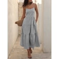 thumbnail image 4 of ANRABESS Womens Summer Midi Dresses Casual Striped Plaid Sleeveless Flowy Maxi Dress 2026 Beach Vacation Sundress Black White Stripe Large, 4 of 12