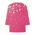 thumbnail image 3 of CYMMPU Spring Tops V Neck Tunic Tops 3/4 Sleeve Summer Trendy Shirts Floral Pattern Loose Fit Blouses for Women Dressy Casual Plus Size T-Shirt XXL, 3 of 4
