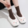 thumbnail image 4 of Cartoon Embroidery Fuzzy Bedroom Slippers  Women‘s Winter Indoor Shoes, 4 of 6