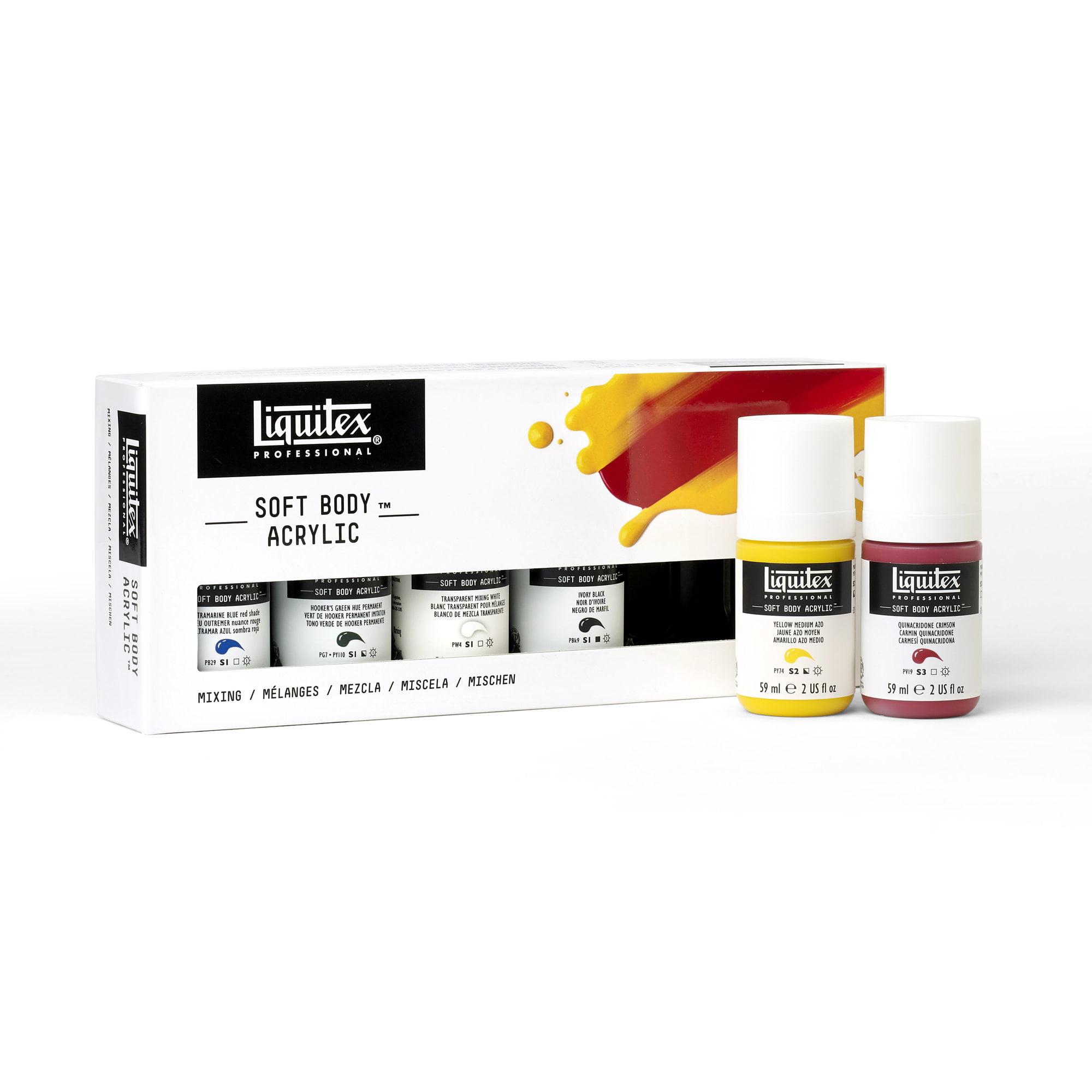 Liquitex Professional Soft Body Acrylic 6 x 59ml Set Mixing