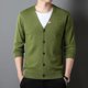 thumbnail image 3 of Suéter de manga larga cómodo para hombre, cárdigan de punto de alta calidad con bordado clásico informal de negocios de otoño, talla M-4XL, 3 of 5