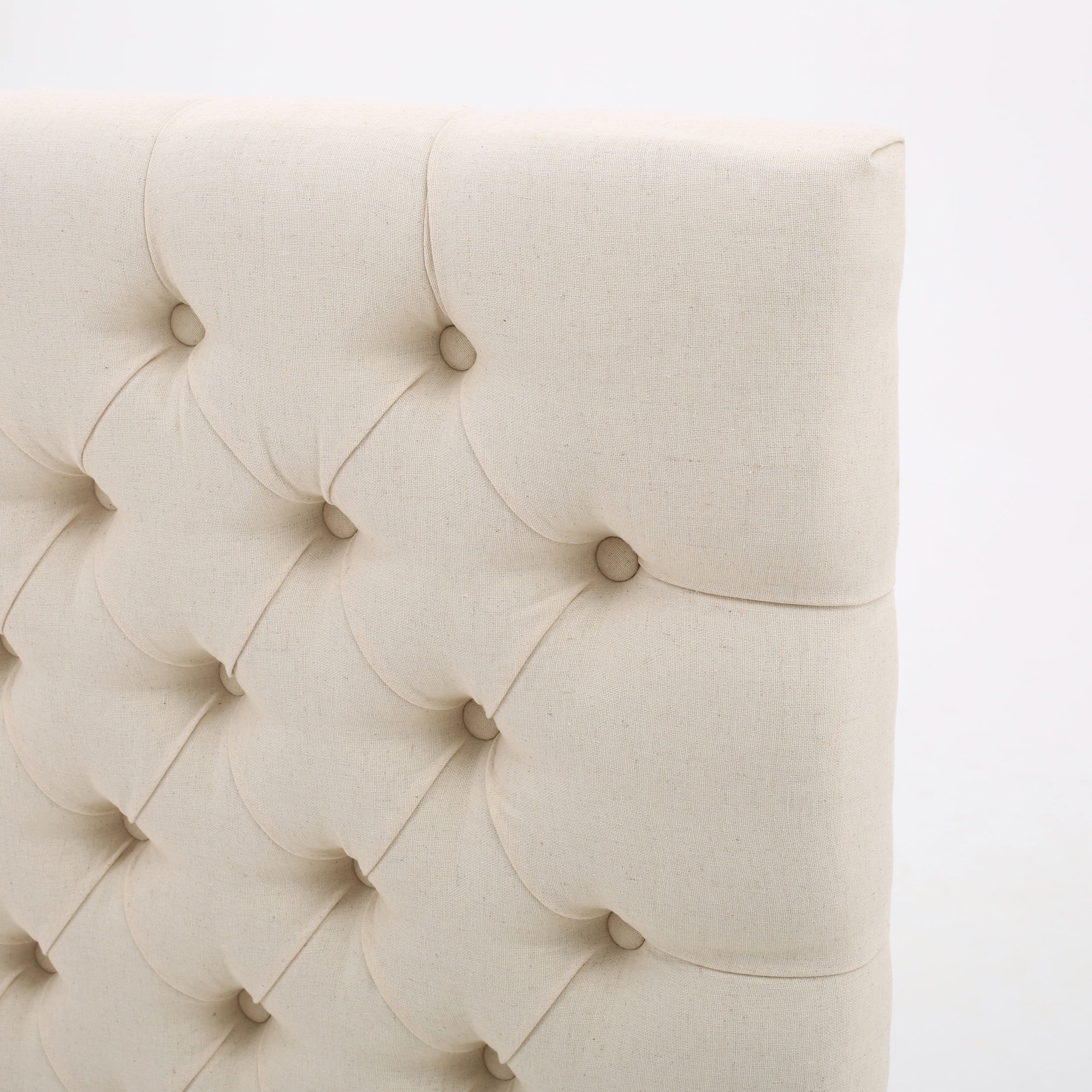 GDF Studio Jezebel Fabric Tufted Queen/Full Headboard, Beige