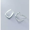 thumbnail image 3 of EOEMY Minimalist Irregular Geometry 925 Sterling Silver Huggie Hoop Earrings A1222, 3 of 3