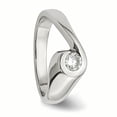 thumbnail image 5 of Chisel Stainless Steel Polished CZ Ring, 5 of 7