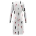 thumbnail image 5 of Vestido largo por debajo de la rodilla Sexy para mujer, vestidos ajustados de manga larga con escote en V profundo para trabajo de oficina, ropa de fiesta de noche con estampado a cuadros Fridja NMB1271, 5 of 5