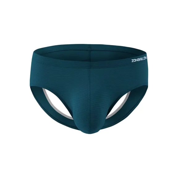 TANBOM Men's Breathable Triangle Thong Nylon Underwear, Green, 1-Pack, M