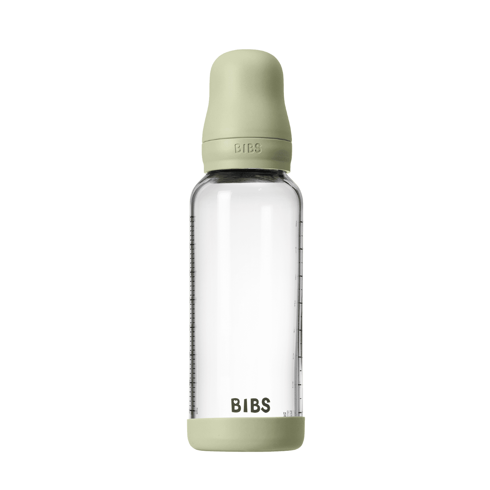 BIBS Glass Baby Bottle with Medium Flow Latex Nipple, 8 oz, Sage, 1 Each