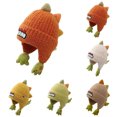 thumbnail image 2 of Povozer Baby Beanie Winter Hat Knitted Warm Hat Kids Winter Hat With Dinosaur Design Blue White Knit Fleece Lined Ear One Size Warm Winter Headwear For Boys Girls,Size 1-4Years,Khaki, 2 of 9