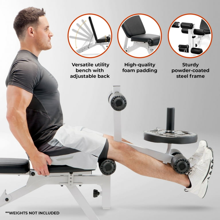 Marcy Pro Foldable and Adjustable Weight Training Folding Bench White