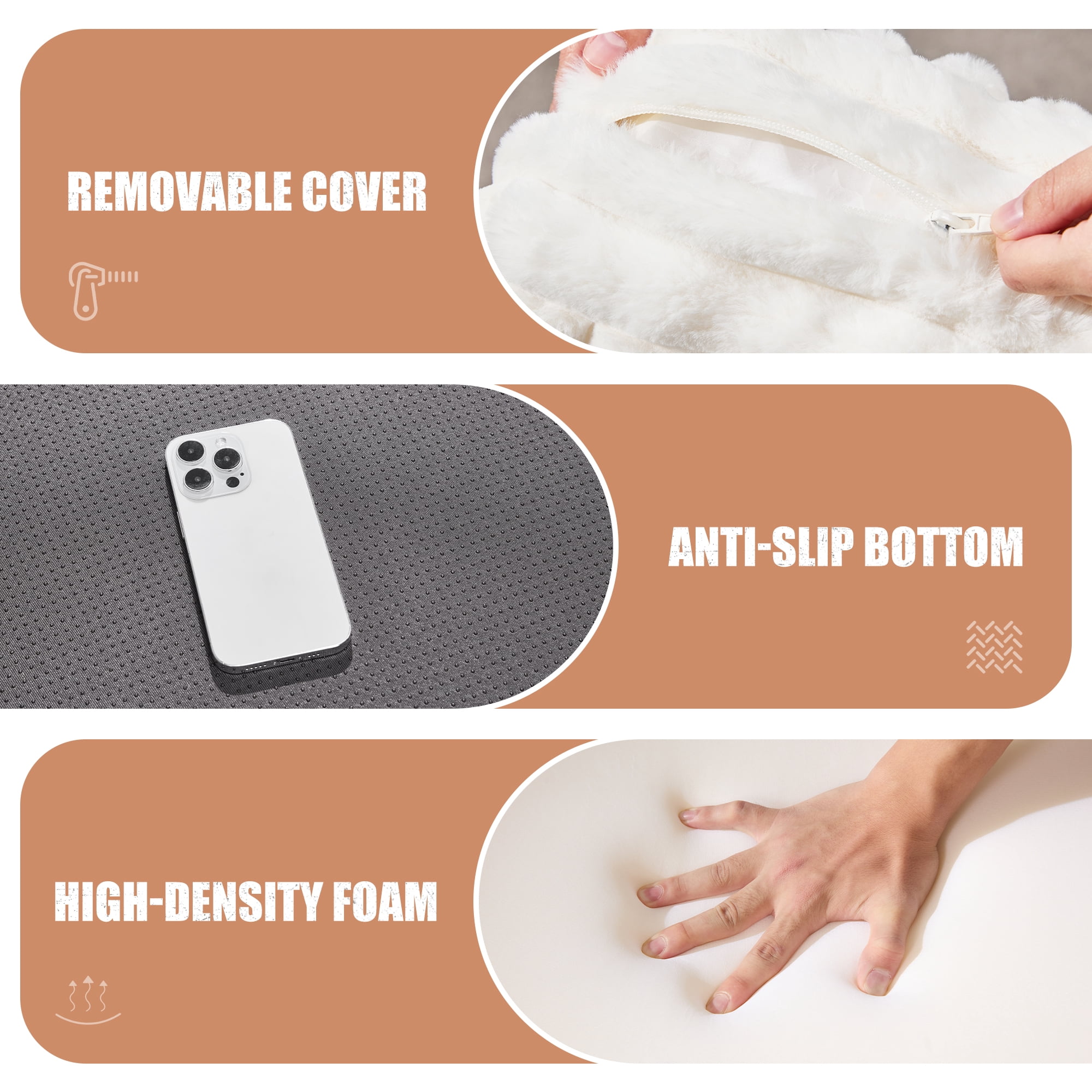 Hobestluk Rectangle Ottoman Memory Foam Footrest for Couch with Removable Cover Large Floor Seating for Adults Ottoman Coffee Table for Living Room, Bedroom or Office (STRIP WHITE, Footrest)