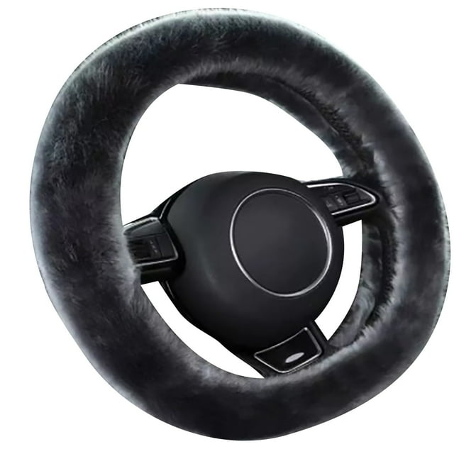BotaniNest Universal Fleece Steering Wheel Cover Grip All Season Winter Warmth Driving Comfort Handle For Interior
