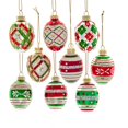 thumbnail image 1 of Kurt S. Adler GG1011 45 mm Glass Red & Green Decorated Eggs Set - 9 Piece, 1 of 1