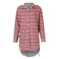 thumbnail image 5 of Ovticza Womens Button Down Shirts Casual Long Sleeve Dress Shirt Striped Print Oversized Work Blouse Top Watermelon Red 5XL, 5 of 6