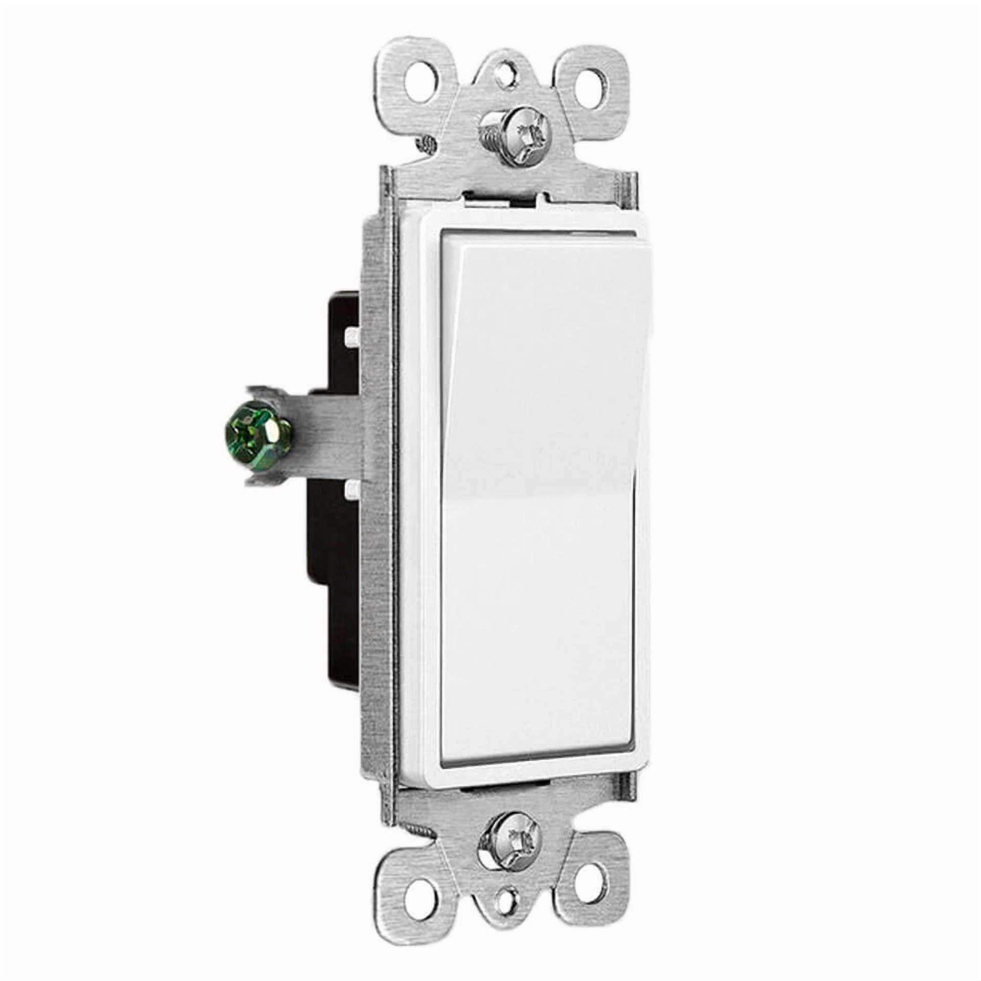 2 Pack Electrical Home On/Off Rocker Paddle Wall Light Switch Single Pole White