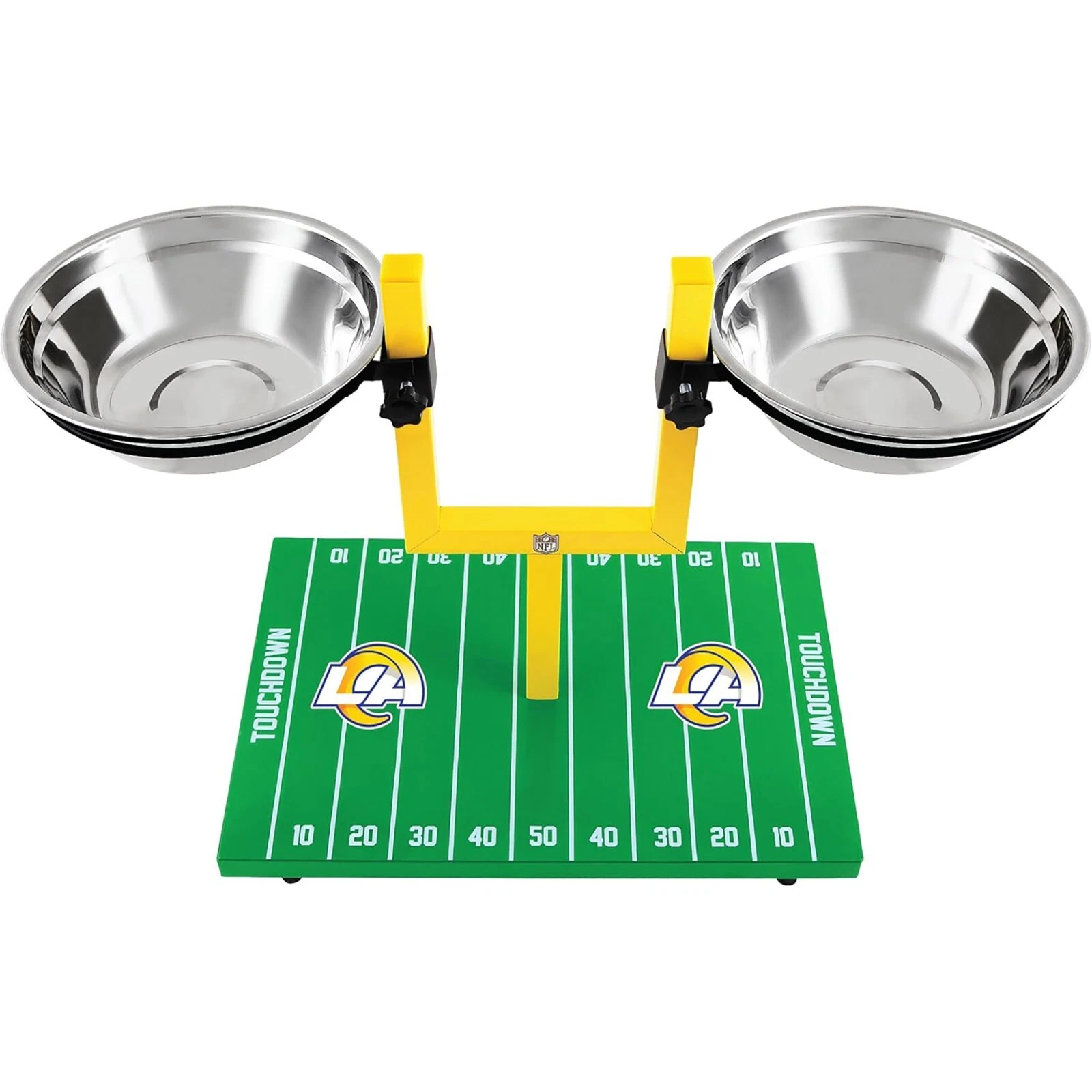 Pets First NFL Goalpost Elevated Dog Feeder Stainless Steel & Adjustable