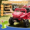 thumbnail image 6 of 12V Dinosaur Kids Ride On Car, 2 Seater Power Ride On Toy for Kids with Remote Control, Bluetooth, USB, 4 Wheel Suspension, Dinosaur Electric Toy Car for Boys and Girls Ages 2-4, Pink, 6 of 8