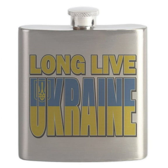 CafePress - Long Live Ukraine - Stainless Steel Flask, 6oz Drinking Flask