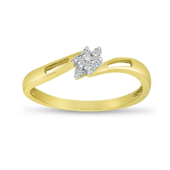 10K Yellow Gold Diamond Cluster Ring