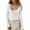 White, variant on Long Sleeve Women's Sexy Scoop Neck Crop Tops Slim Fit Lace Blouses