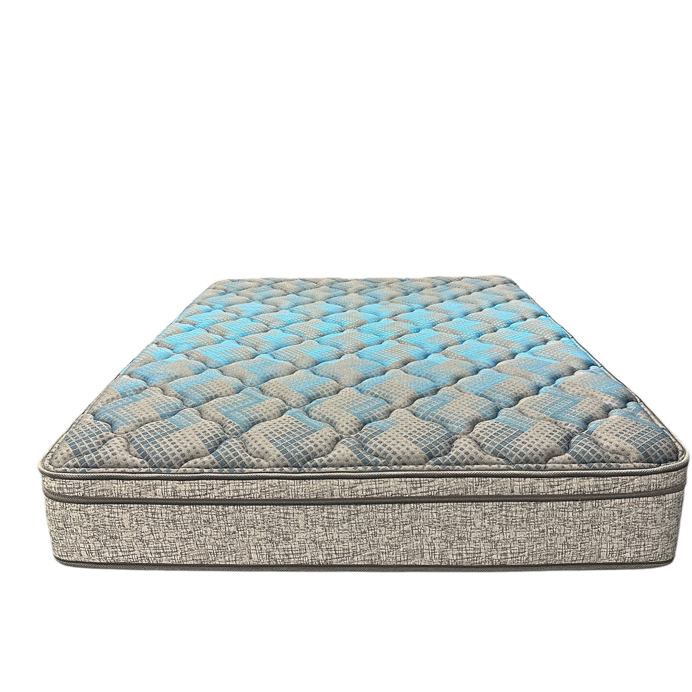 JERFIT 10 Inch Hybrid Twin Mattress, Euro Top with Pocket Coils, Cooling Foam for Plush Support, Grey Blue