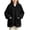 Black_XRS16, variant on Girls Fleece Zip Up Hoodies Fuzzy Sherpa Long Coat with Pocket Casual Winter Outerwear Lightweight Soft Warm Lined Loungewear