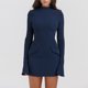 thumbnail image 4 of Vestido ajustado con bolsillo decorativo Color sólido Traje de vacaciones para mujer Ygjytge Azul T L para Mujer, 4 of 9