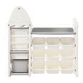 thumbnail image 6 of Kids Toy Storage Organizer with 14 Bins and Toy Shelf, Nursery Organizer Kids Furniture Set Toy Storage Cabinet Unit with HDPE Shelf and Bins for Playroom, Bedroom, Living Room, Gray, 6 of 8