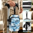 thumbnail image 5 of COEQINE Forearm Crutch Accesories Walking Stick Bag Hawaiian Whale Ocean Elbow Crutch Pouch, Cane Attachment, with Multiple Pockets, Phone Holder, for Adults Women Men, 5 of 7
