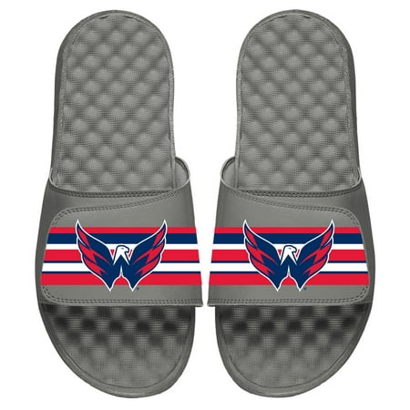 

Men s ISlide Gray Washington Capitals Stripe Logo Slide Sandals
