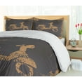 thumbnail image 5 of Ambesonne Grunge Duvet Cover Sets, Murky Vintage Sports, 2-Queen, Charcoal Grey Pale Brown, 5 of 7