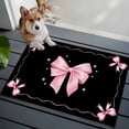 thumbnail image 3 of Rectangle Area Rugs 2 x 3 Ft, Valentine's Day Non-Slip Residential Carpet, Pink Bowknot Ribbon on Black Mother's Day Indoor Crawling Mats Runner Rugs for Living Room/Dining Room/Bedroom, 3 of 8