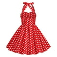 thumbnail image 6 of AJTQTH Sundress for Girls Halter Neck Polka Dots High-Waisted Gowns Cute Bowknot Frocks Tunic Flowy Maxi Dress for Summer Casual Party White 7 Years, 6 of 6