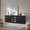 Black StyleA+B, variant on Modern Fort Storage Cabinet with Glass Door, 31" Buffet Sideboard with Adjustable Shelves, Kitchen Pantry & Bedroom Furniture, Easy Assemble,White