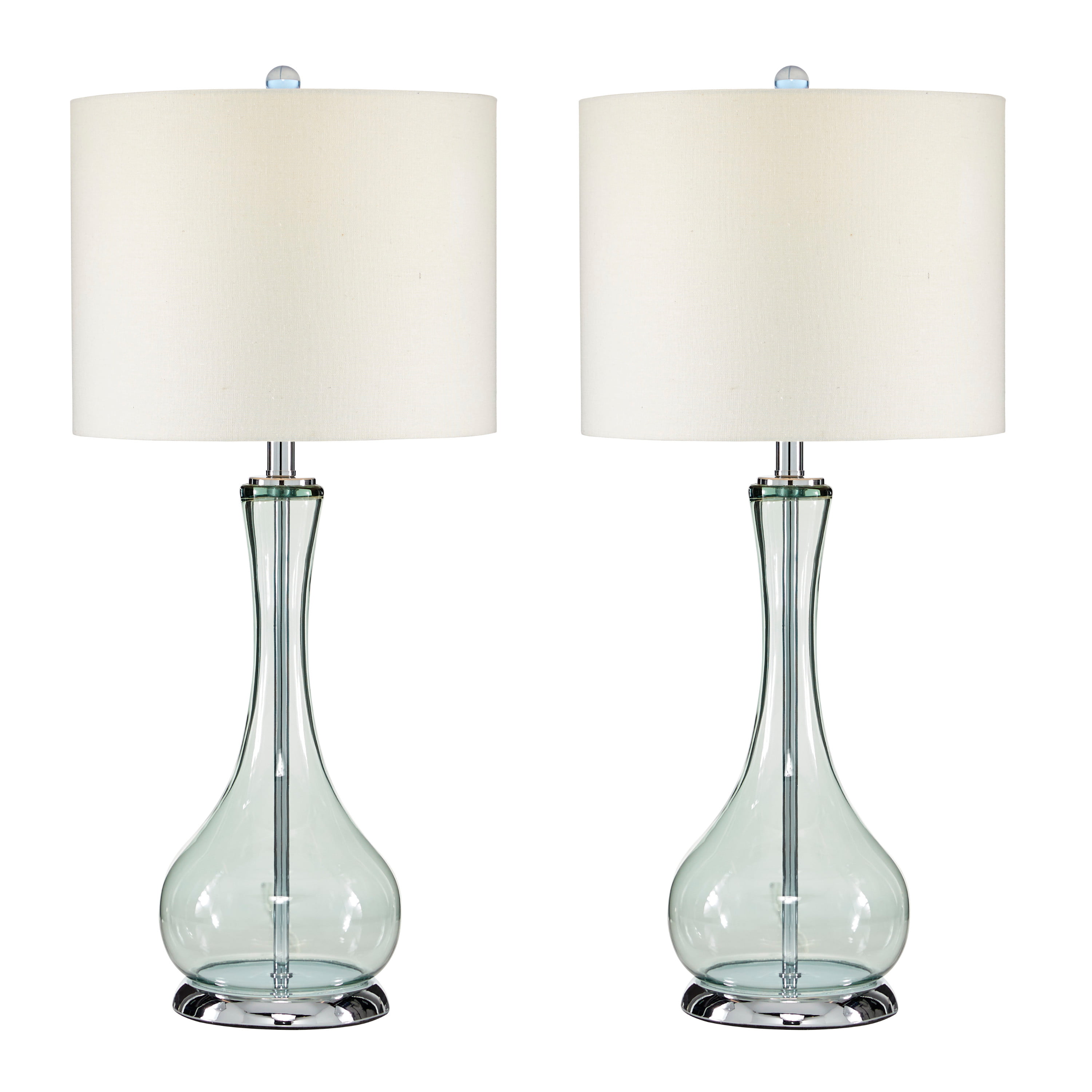 DecMode Silver Glass Traditional Table Lamp 28