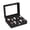 Black Lining, variant on Watch Box, 10-Slot Watch Case with Large Glass Lid, Removable Watch Pillows, Watch Box Organizer, Gift for Loved Ones, Black Synthetic Leather, Black Lining