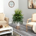 thumbnail image 4 of Nearly Natural 4.5' Mixed Greens Artificial Plant in White Planter with Legs, Green, 4 of 4