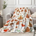 thumbnail image 5 of Christmas Gingerbread Man Throw Blanket, Winter Cute Star Snowflakes Candy Cane Throws Blankets, Xmas Soft Lightweight Holiday Blanket for Couch Sofa Bed Chair Living Rooms Decor 60X80IN, 5 of 6