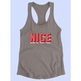 thumbnail image 3 of Nice Lettering Racerback Tank Women -Image by Shutterstock, Female Small, 3 of 4