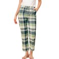 thumbnail image 1 of Pantalones A Cuadros Para Mujer, Ropa De Dormir Con Bolsillos, Cordón De Pierna Ancha, Pantalones De Salón Palazzo Verde S, 1 of 6