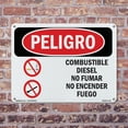 thumbnail image 5 of Diesel Fuel No Smoking No Spanish OSHA Danger Aluminum Sign 14 Inch x 10 Inch - 5 Pack, 5 of 8
