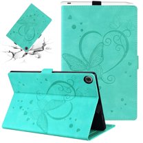 SaniMore Case for Samsung Galaxy Tab A8 10.5" 2022 SM-X200/X205, PU Leather Case with Embossed Butterfly Shockproof TPU Back Card/Pen Holder Anti-slip Stand Full Protective Fashion Wallet Case, Green