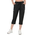 thumbnail image 2 of Little Donkey Andy Women's Ultra-Stretch Quick-Dry Capri Pants - Lightweight, Drawstring Waist, Cooling Comfort for Hiking, Travel, and Casual Wear Black XL, 2 of 7